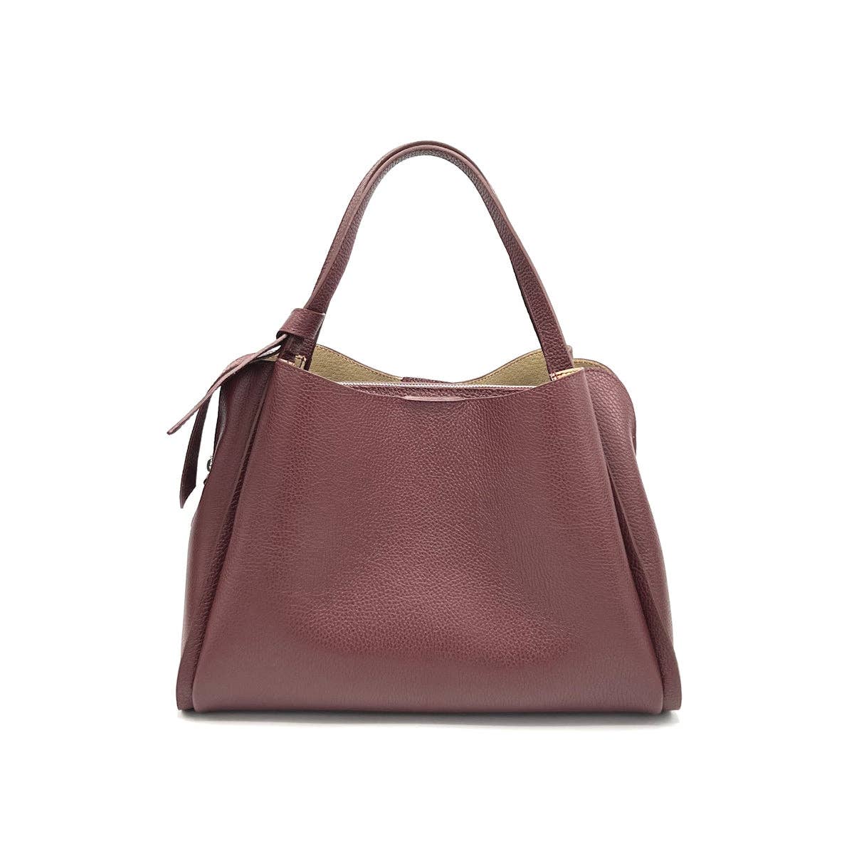 Genuine Italian Leather XL Bordeaux Handbag