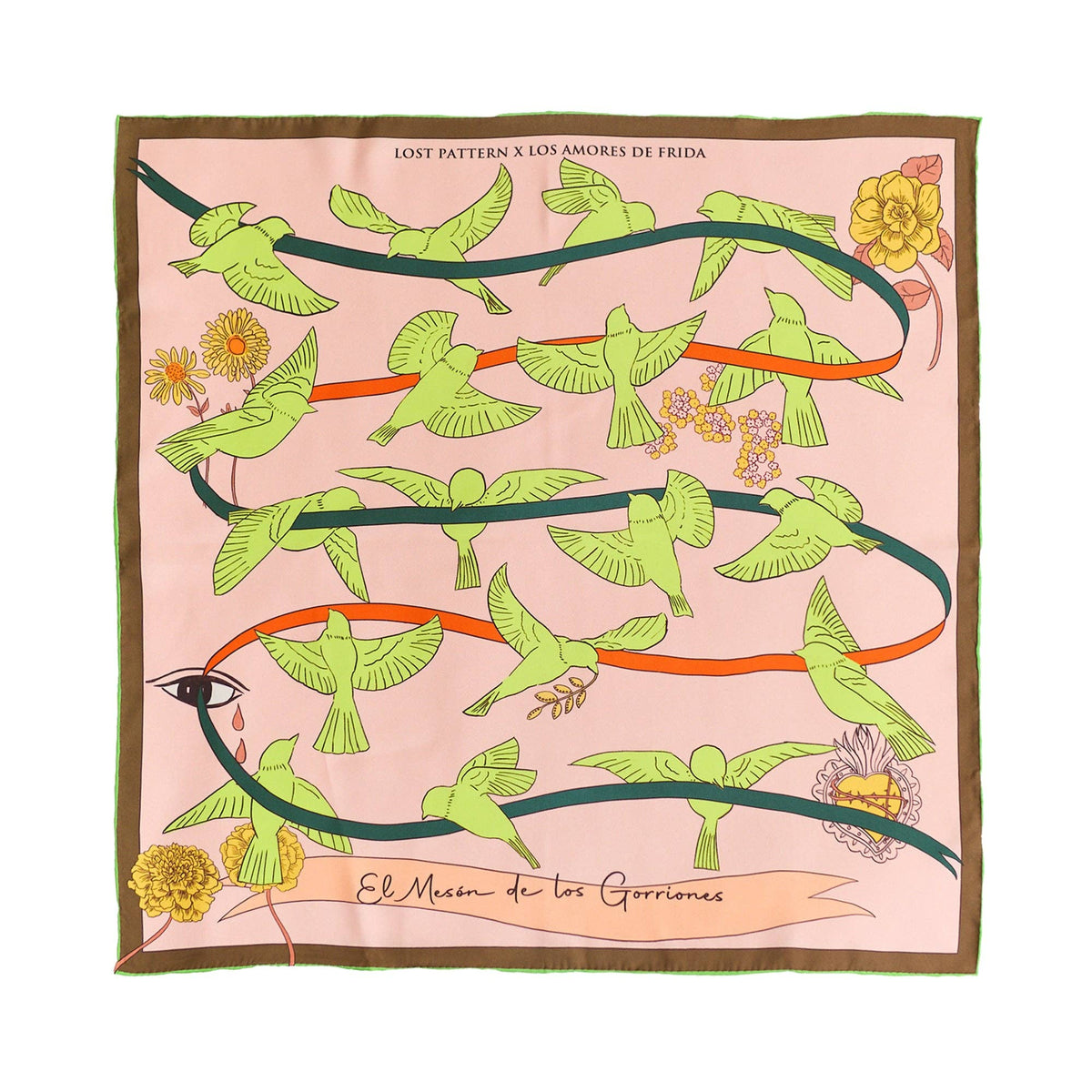 FRIDA x LOST PATTERN Silk Bandana Scarf