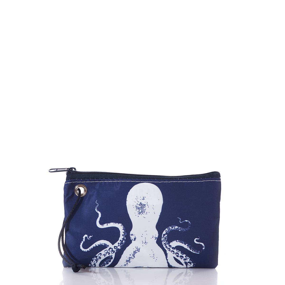 Sea Bags - White on Navy Octopus Wristlet