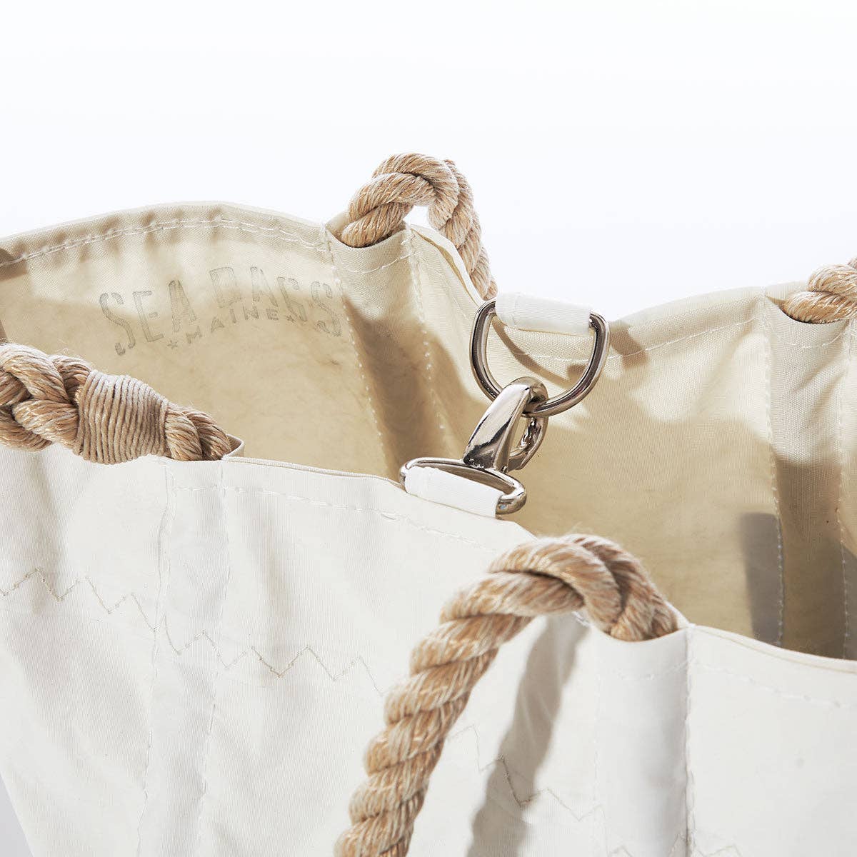 Sea Bags - Navy Anchor Handbag with Hemp Rope Handles