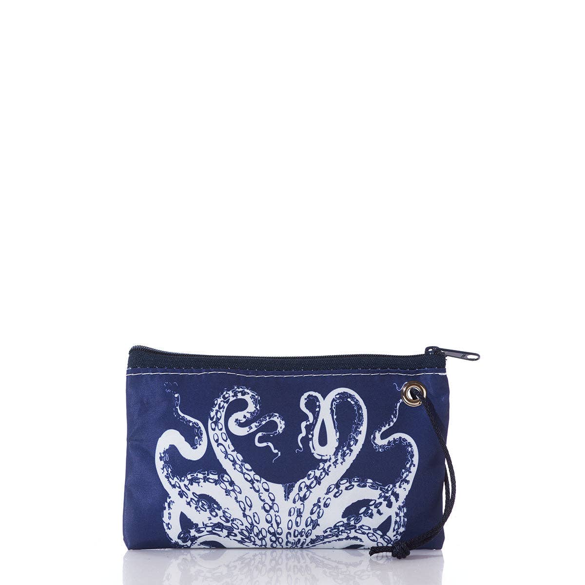 Sea Bags - White on Navy Octopus Wristlet