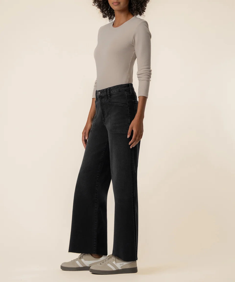 Meg High Rise Wide Leg Black Denim