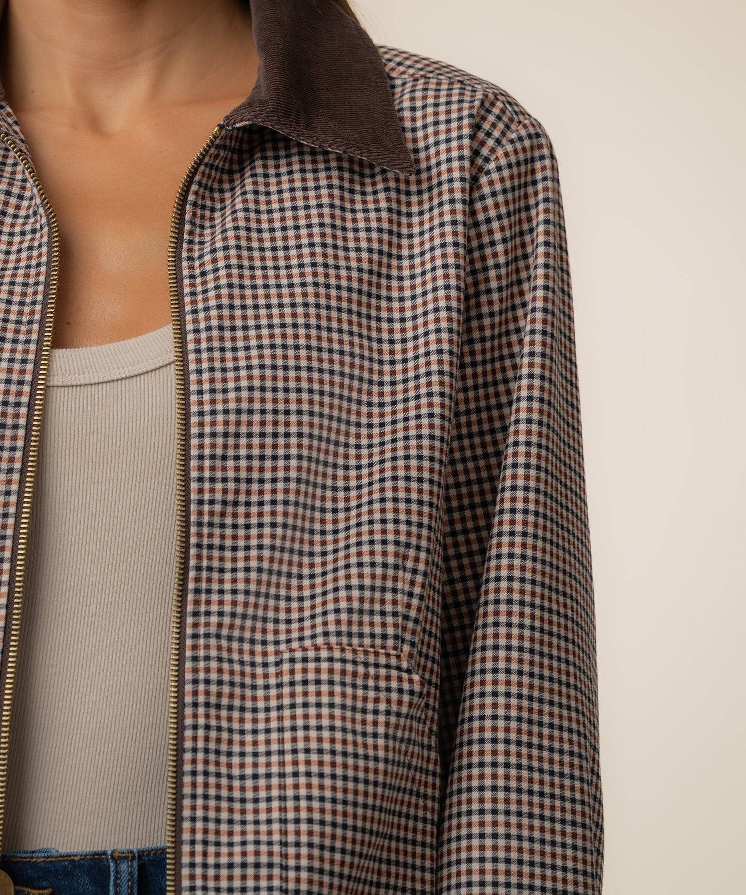 Natalia Twill Plaid Jacket
