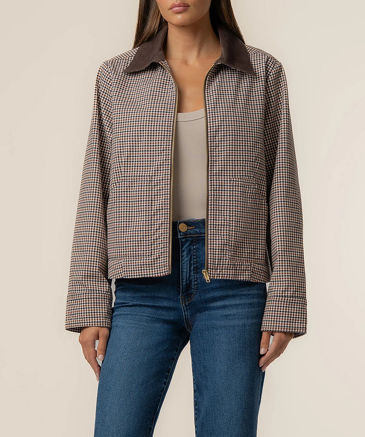Natalia Twill Plaid Jacket