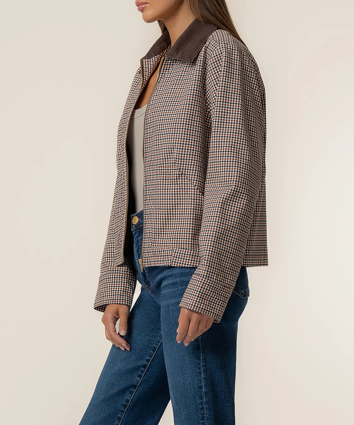 Natalia Twill Plaid Jacket