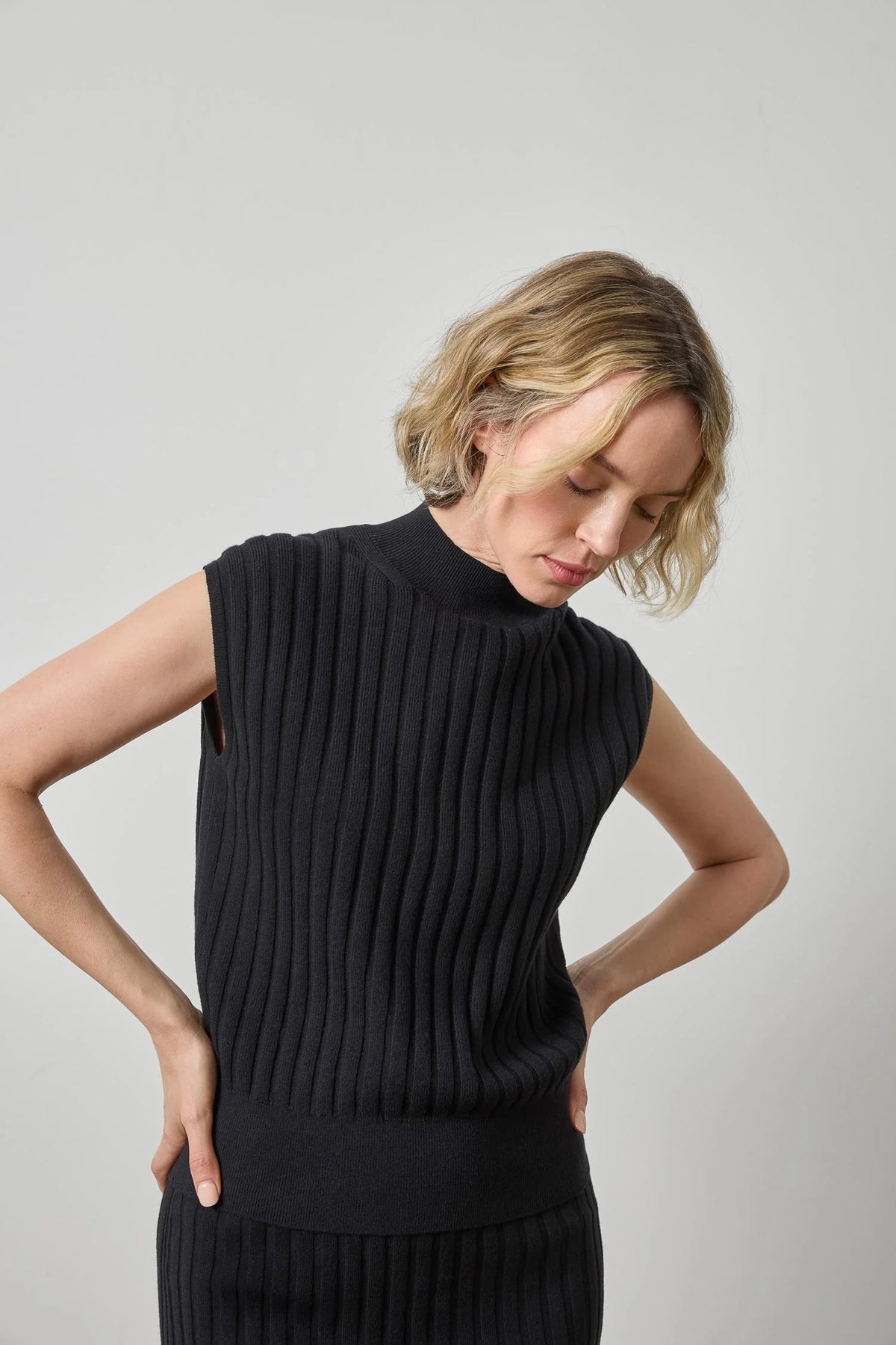 Lilla P Mock Neck Wedge Sweater