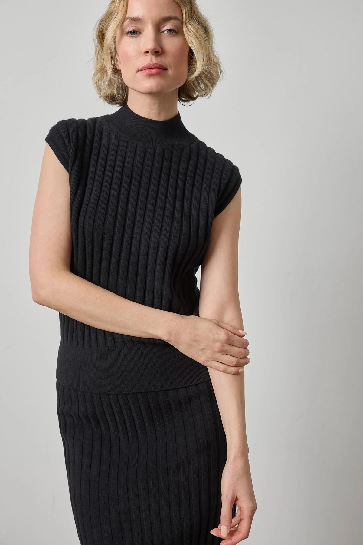 Lilla P Mock Neck Wedge Sweater