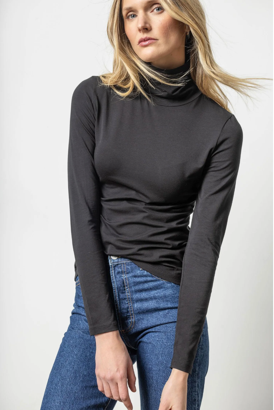 LILLA P Long Sleeve Black Turtleneck Tee
