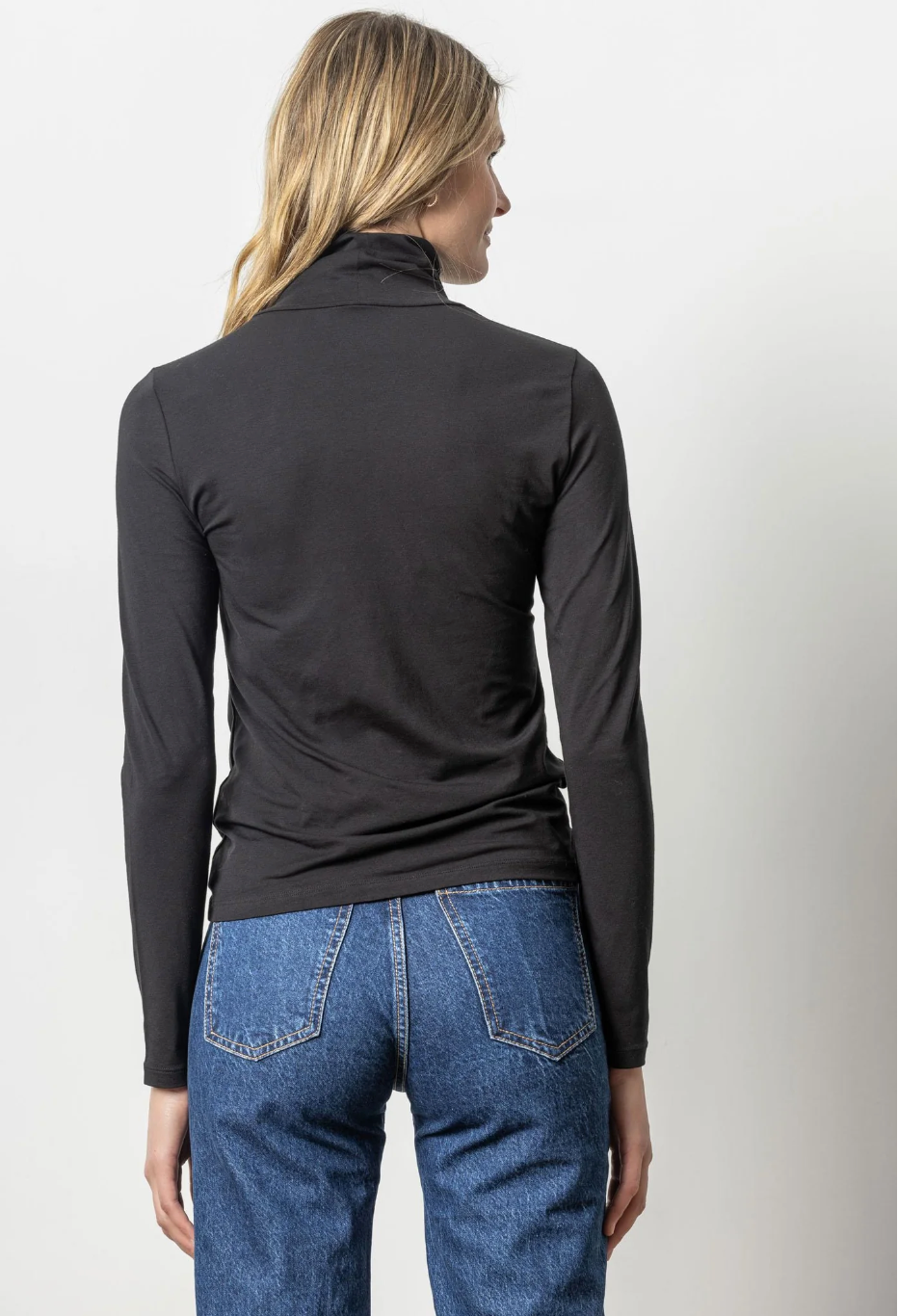 LILLA P Long Sleeve Black Turtleneck Tee