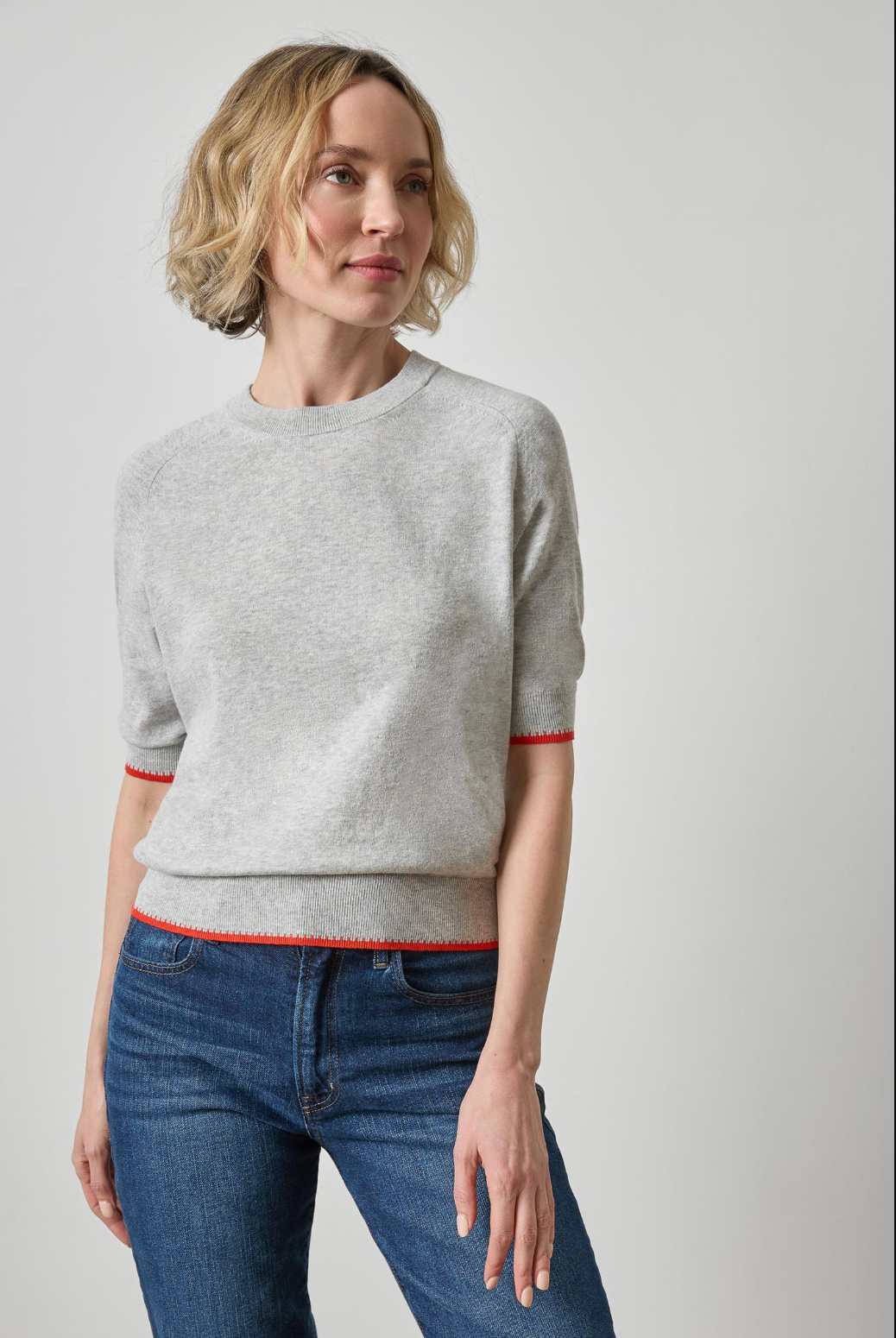 Crewneck Saddle Sleeve Sweater