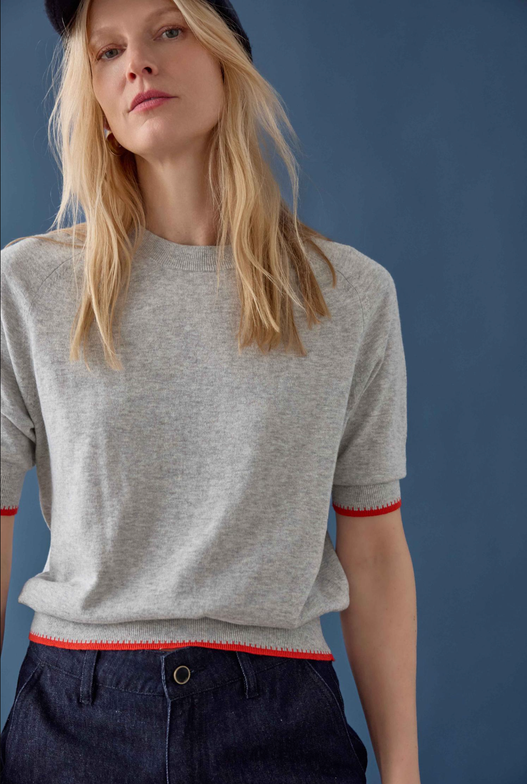Crewneck Saddle Sleeve Sweater