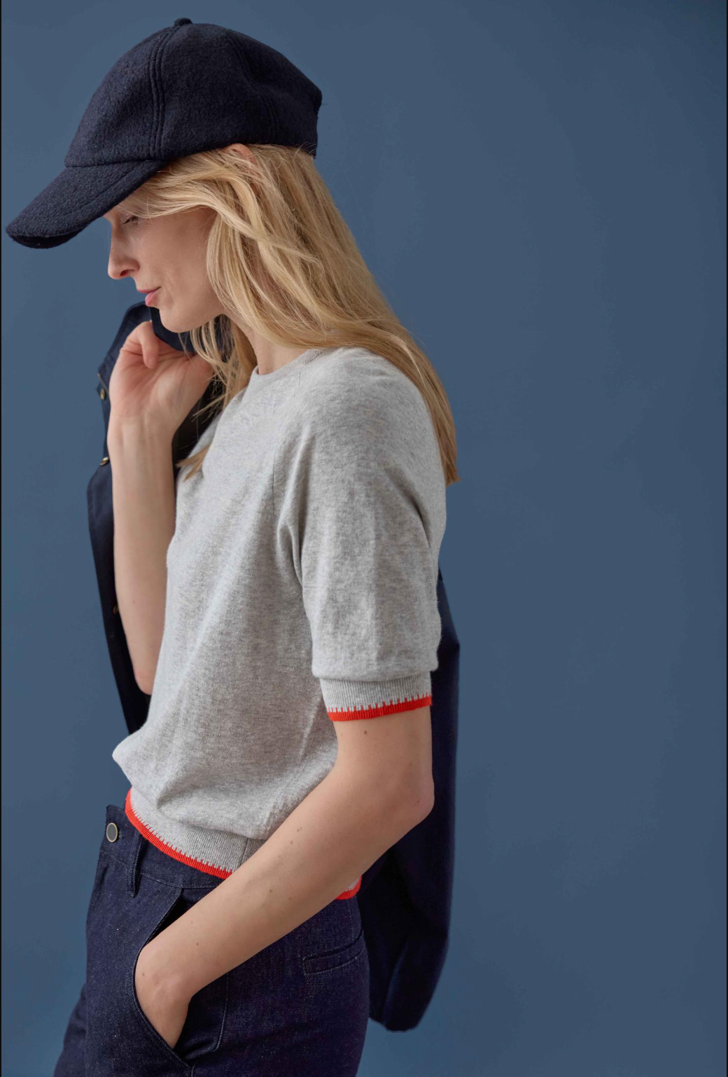 Crewneck Saddle Sleeve Sweater