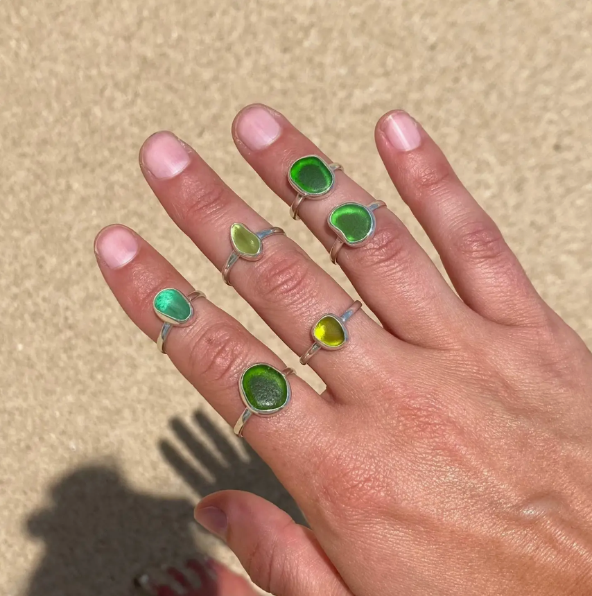 Handmade Sea Glass Rings