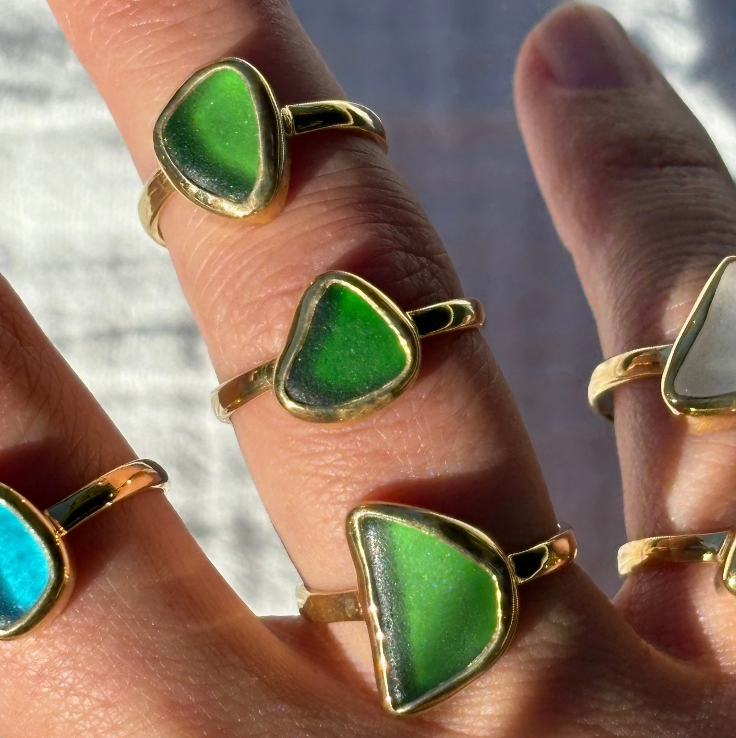 Handmade Sea Glass Rings
