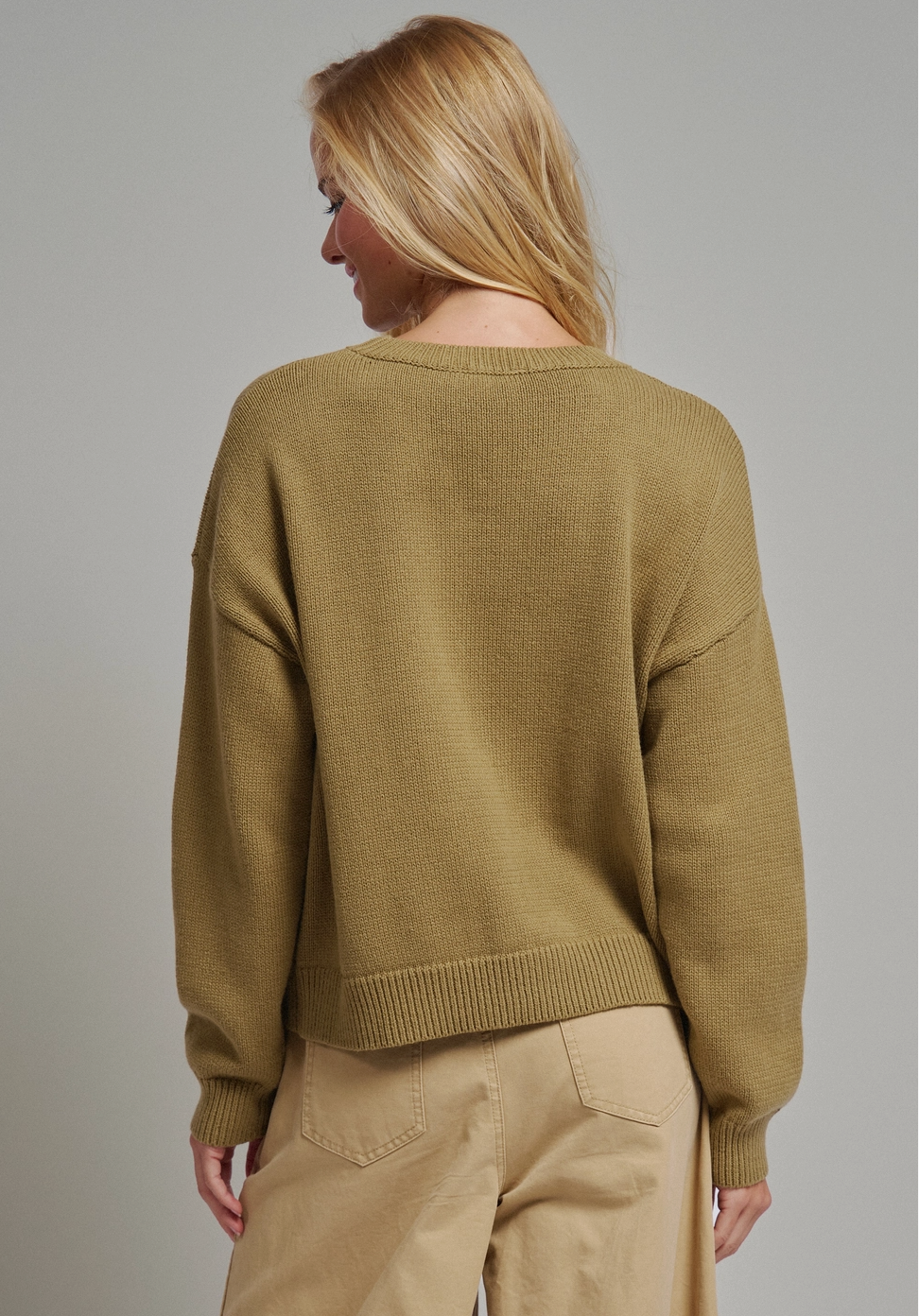 Olive Green Sardine Fish Sweater