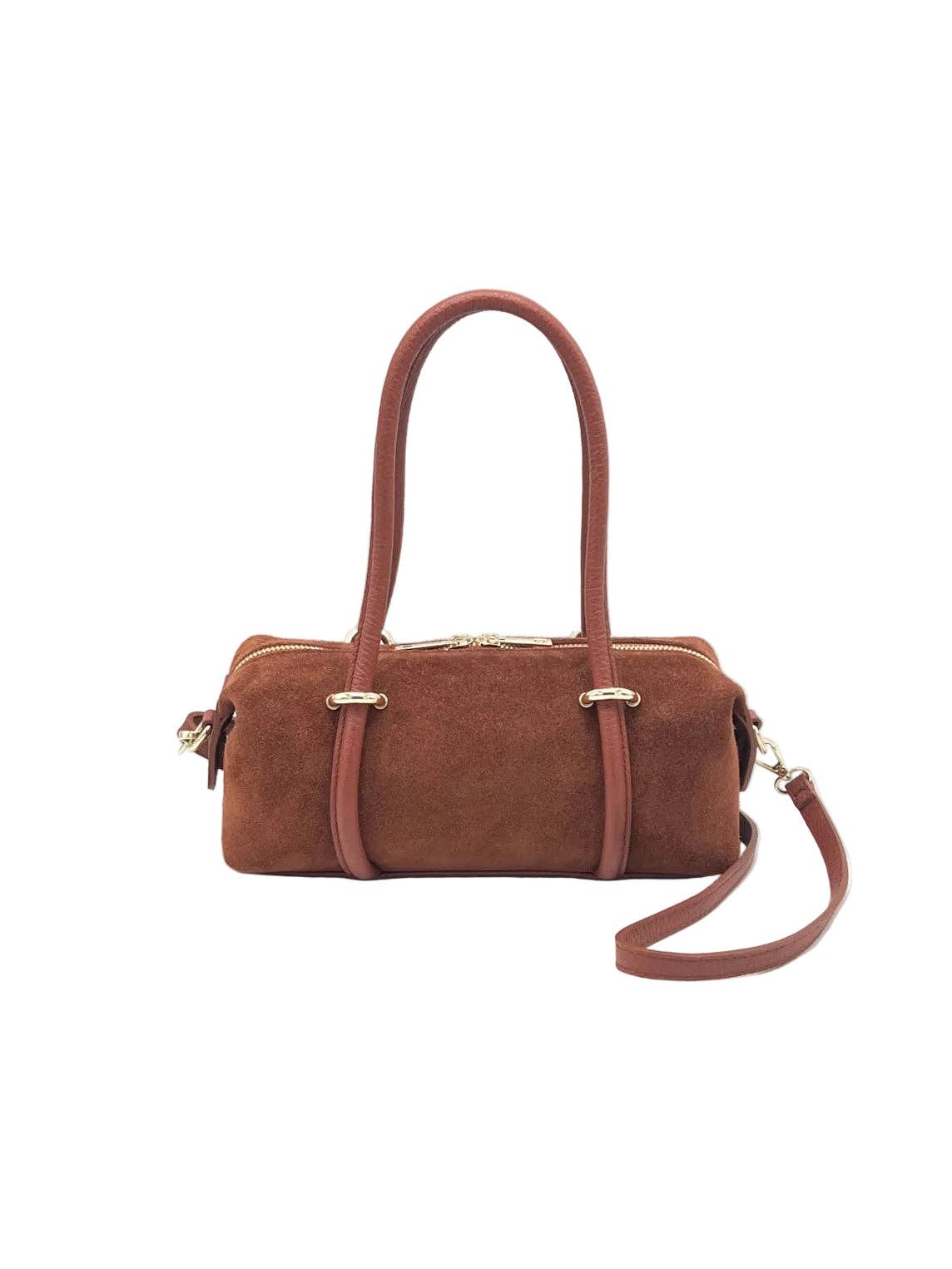 Suede Small Barrel Bag Crossbody Bag
