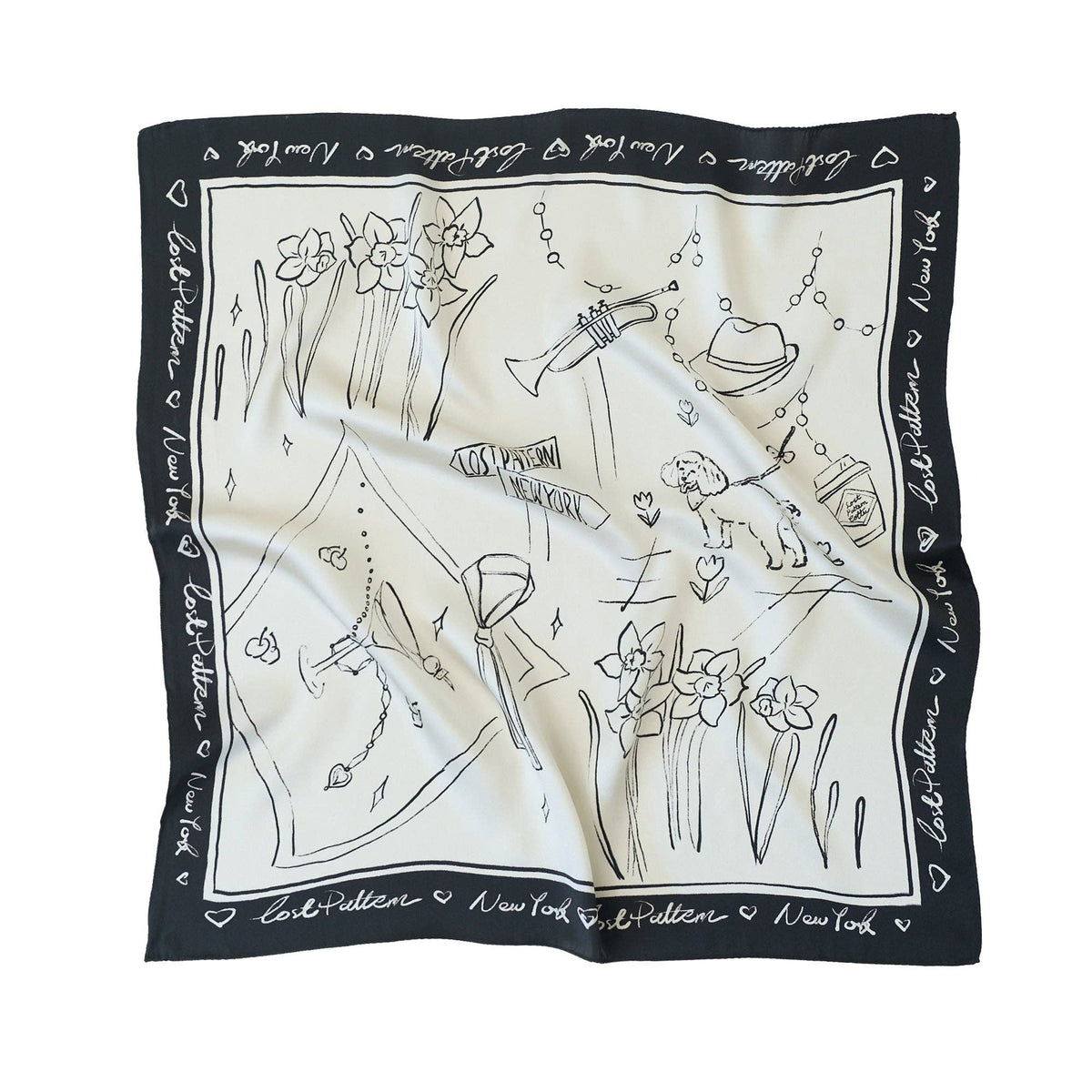 "New York in Sketches" Silk Scarf