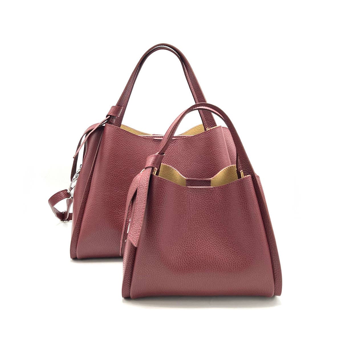 Genuine Italian Leather XL Bordeaux Handbag