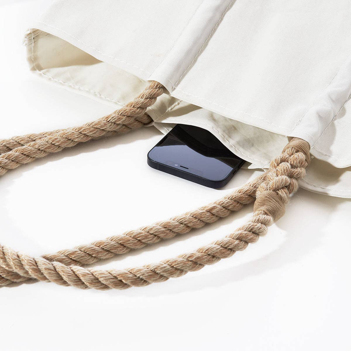 Sea Bags - Navy Anchor Handbag with Hemp Rope Handles