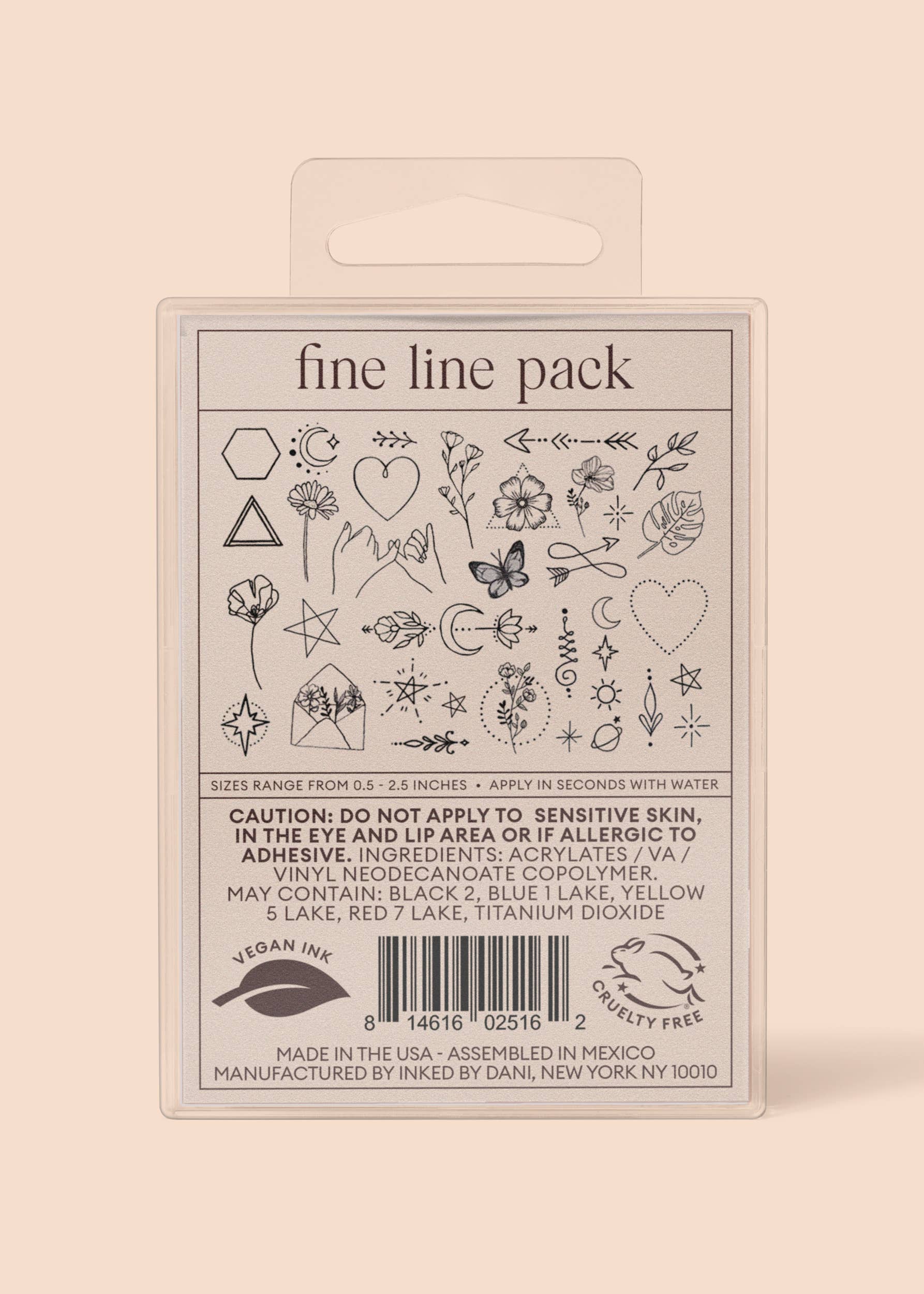 INKED by Dani - Fine Line Temporary Tattoo Pack