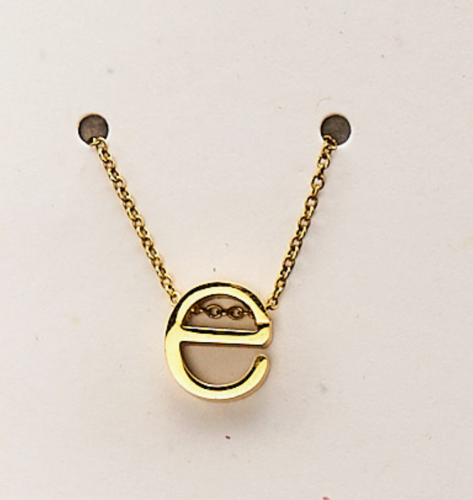 Gold lower case Initial Necklace in a Jar